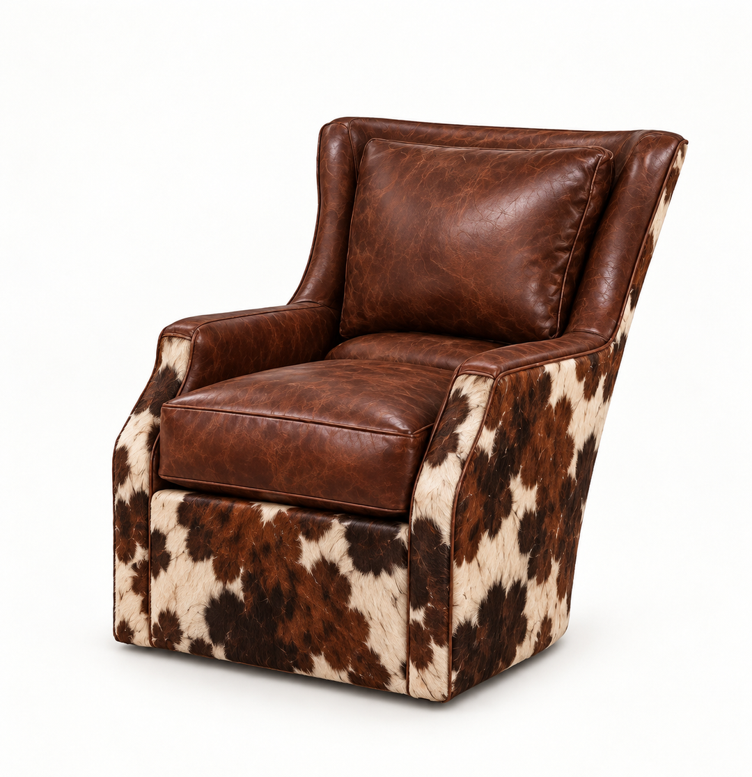 Batch N° 28 Solana in dark chocolate leather and Tri Color cowhide — design rendering