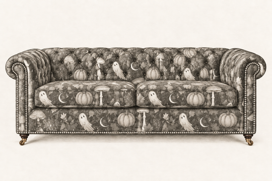 No Tricks, All Treats with antique brass front casters — pencil sketch
