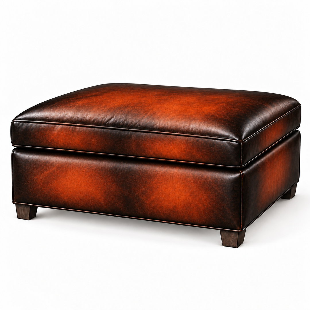Jersey Storage Ottoman Cinnamon Whiskey Barrel rendering