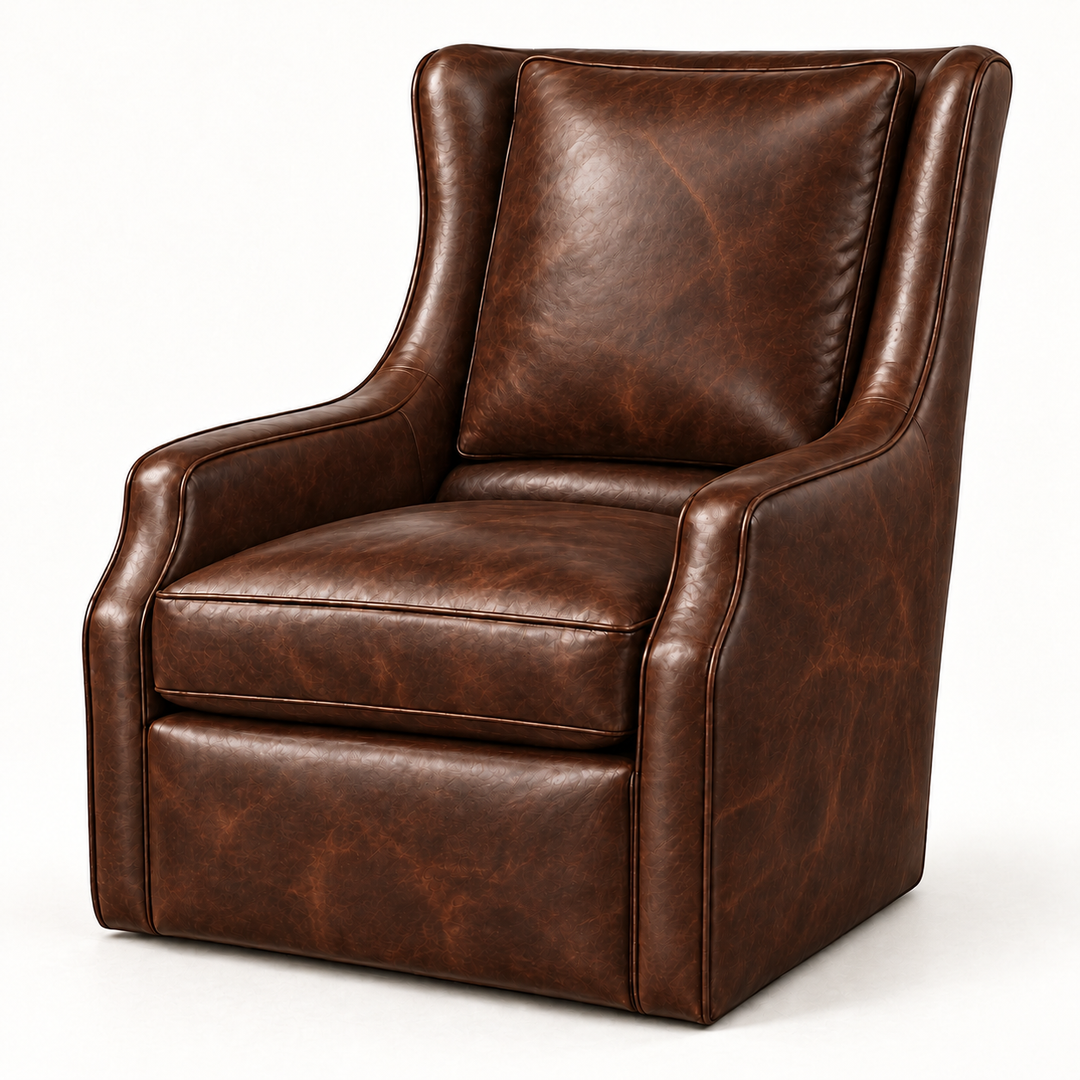 Solana Swivel / Glider in approved Gunslinger Mustang cocoa finish — illustrative rendering