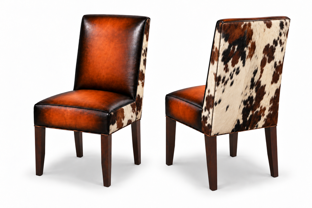 Ranchero with tri-color cowhide