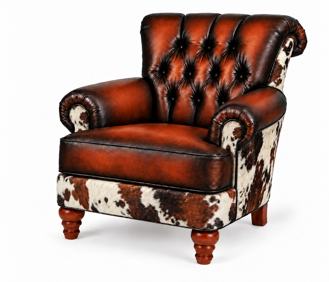 Elevator Pitch — Cinnamon + Tri-Color with tri-color cowhide
