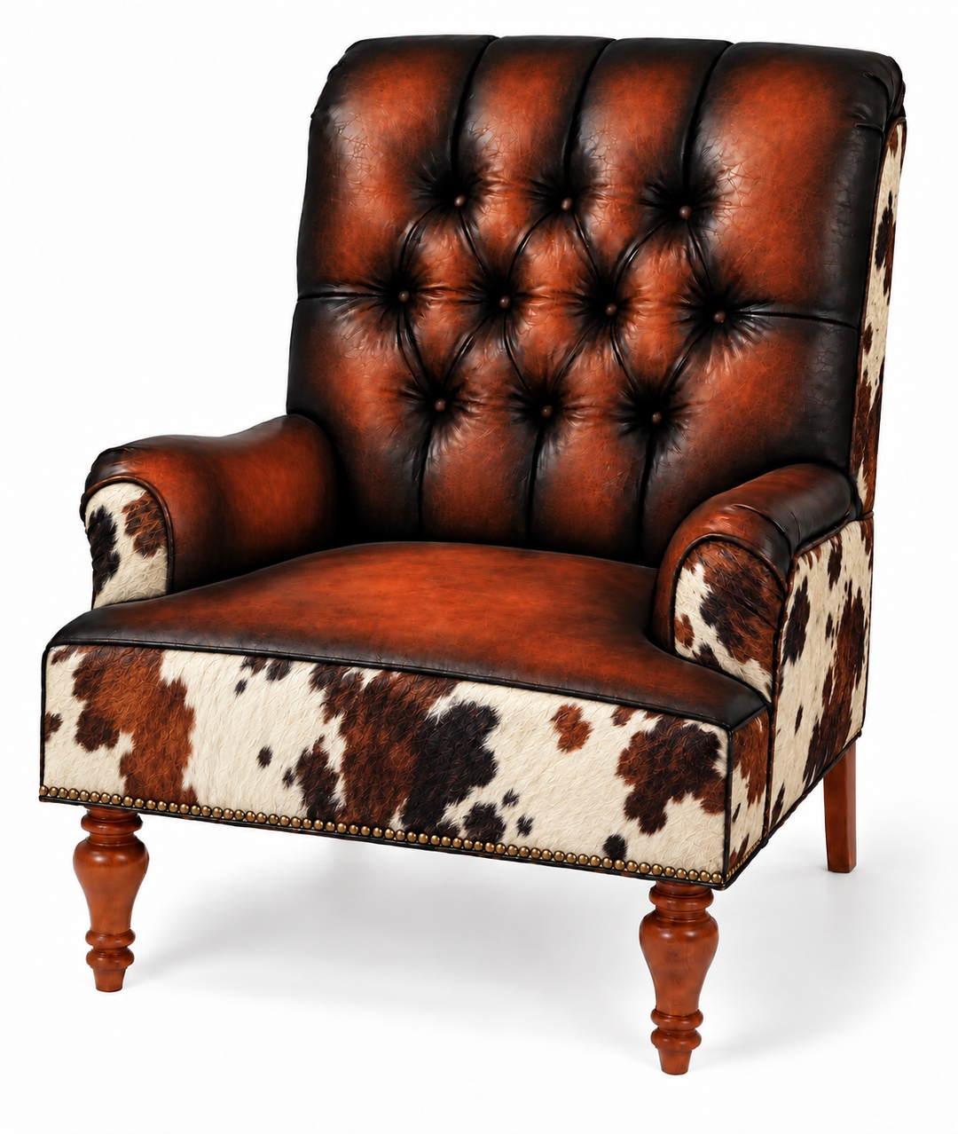 Canadian Whiskey with tri-color cowhide